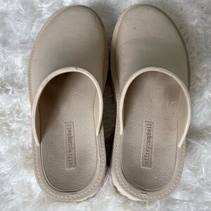 Jeffrey Campbell Cream Slip-On Clogs
